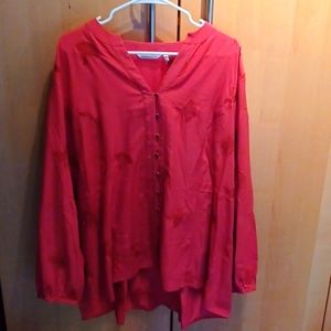 SOFT SURROUNDINGS Embroidered Long Sleeve Blouse in Size 2X